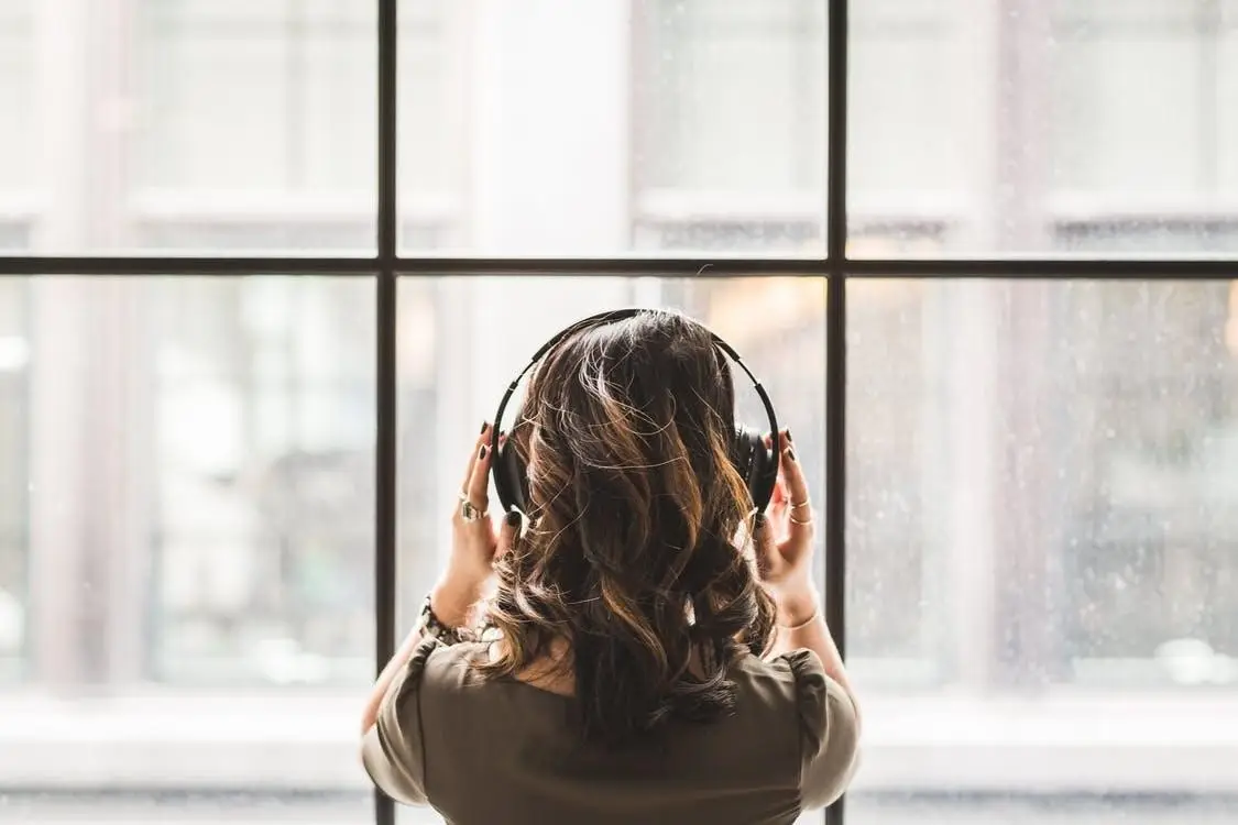 Woman listening to songs