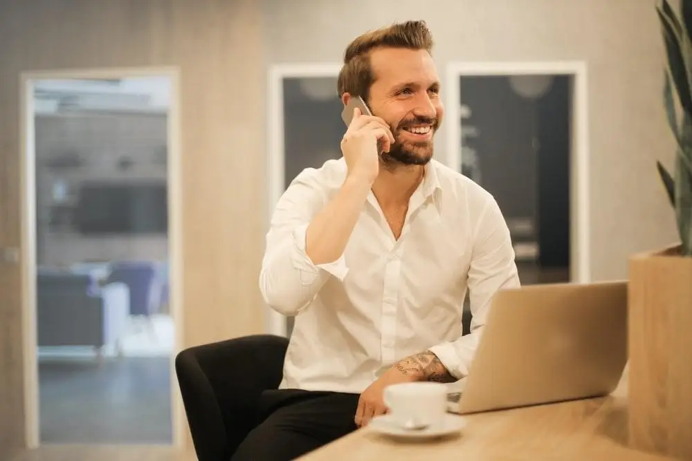 a person speaking on a phone