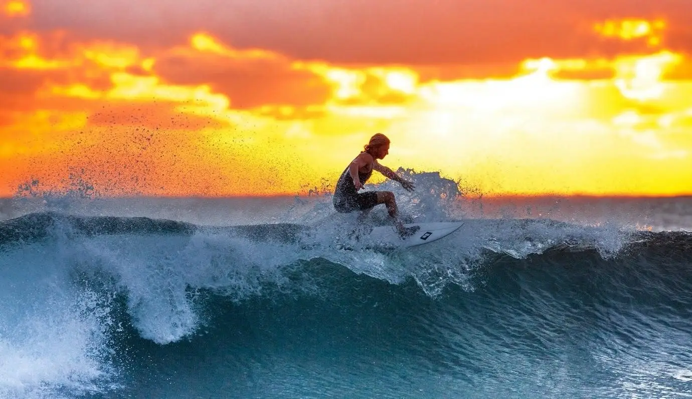 a person surfing