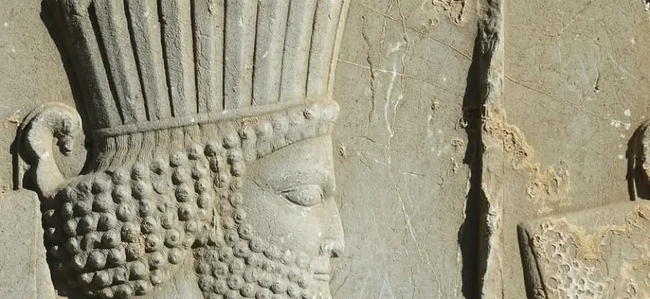 A close-up caricature of the Persian empire