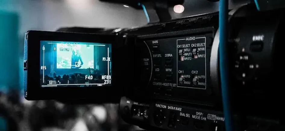Black camcorder recording