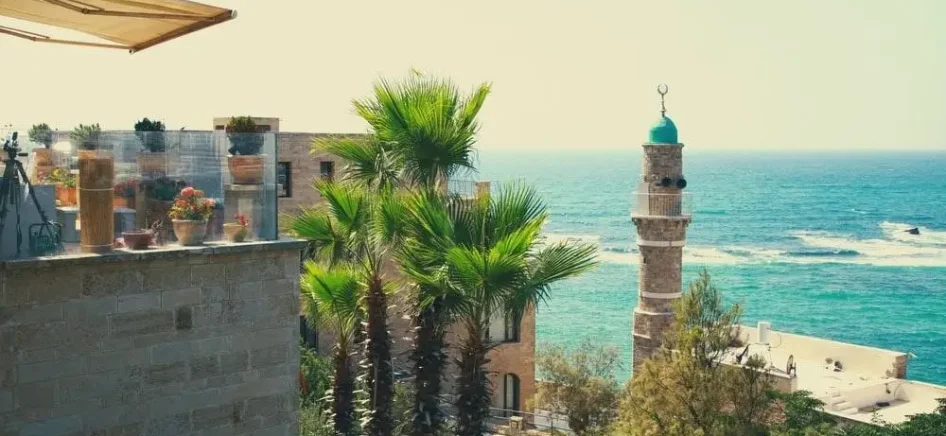 Buildings on a beach in Jaffa, Israel