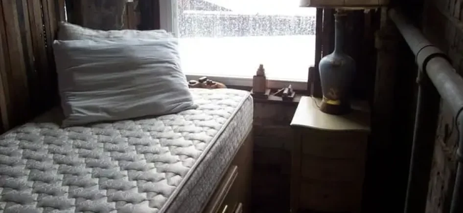 Mattress on a bed frame