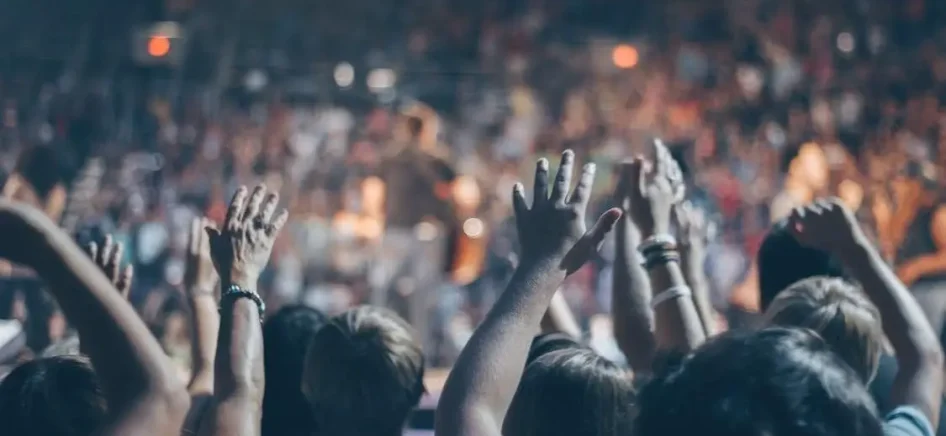 Picture showing people attending a concert