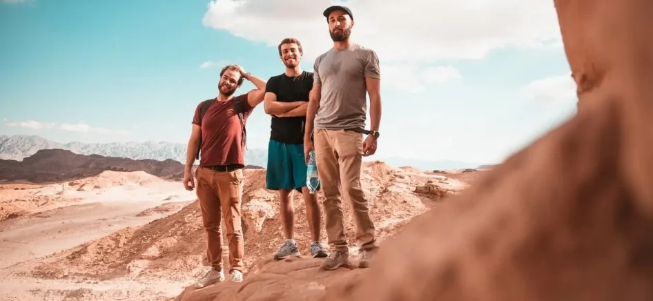 Three men in Eilat