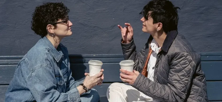 Two people in a conversation with each other