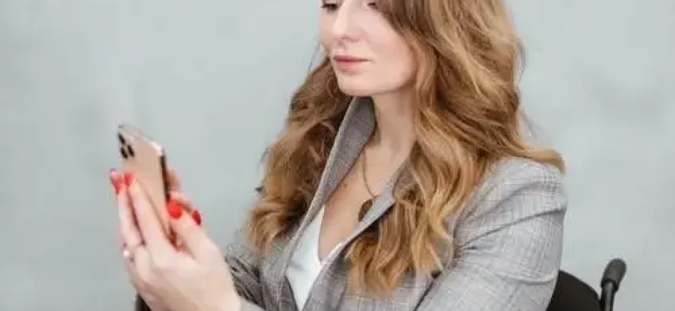 Woman recording her video while speaking
