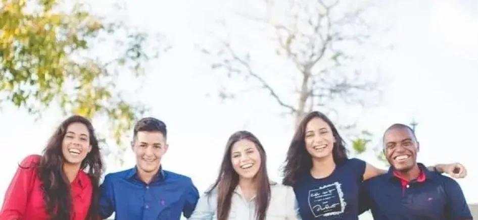 a group of students posing for a picture
