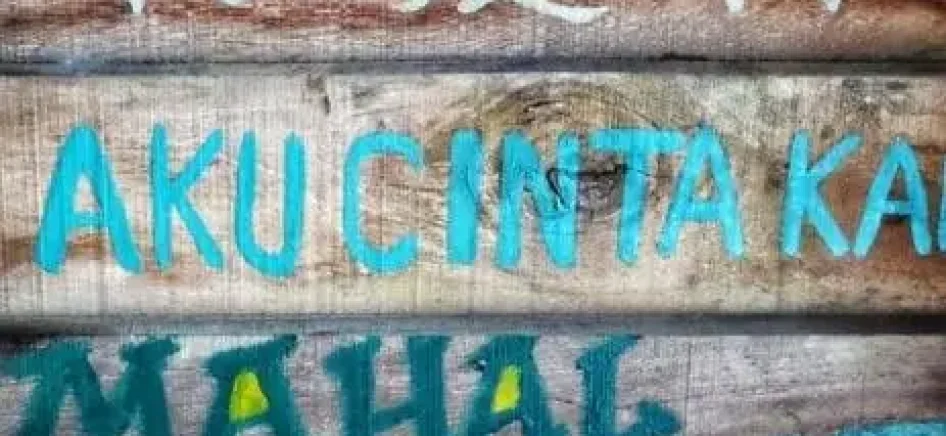 A sentence painted in different languages