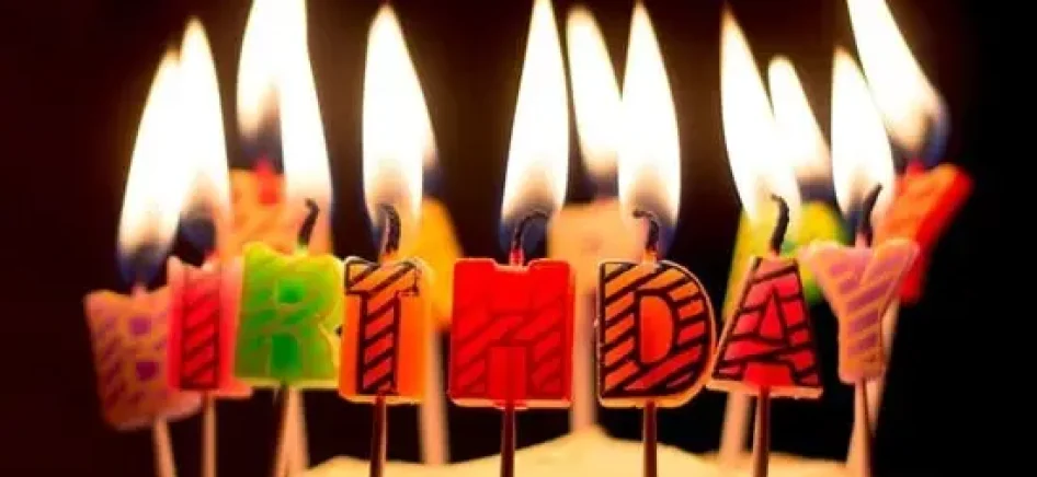 : Birthday candles on a cake