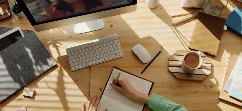 picture showing person taking online classes