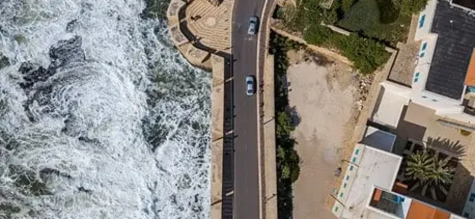 Aerial view of a road in Israel